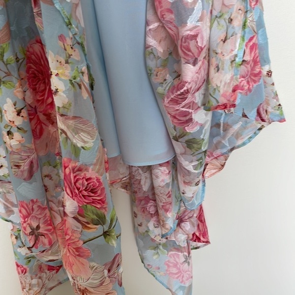 KENSIE Barbie Ruffled Floral Chiffon Midi Asymmetrical Dress 6 or 8 - Picture 8 of 11